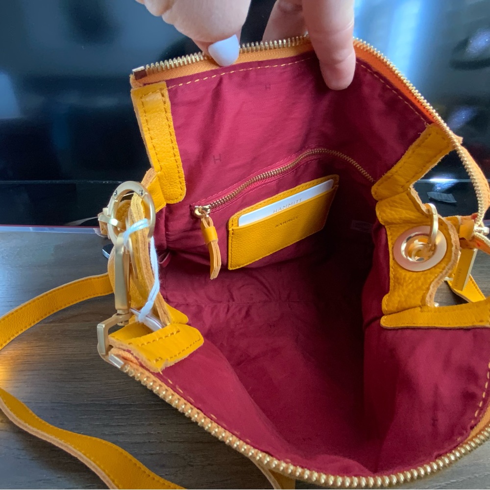 Hammitt Yellow Leather Crossbody Bag with Gold Studs - Picture 3 of 5